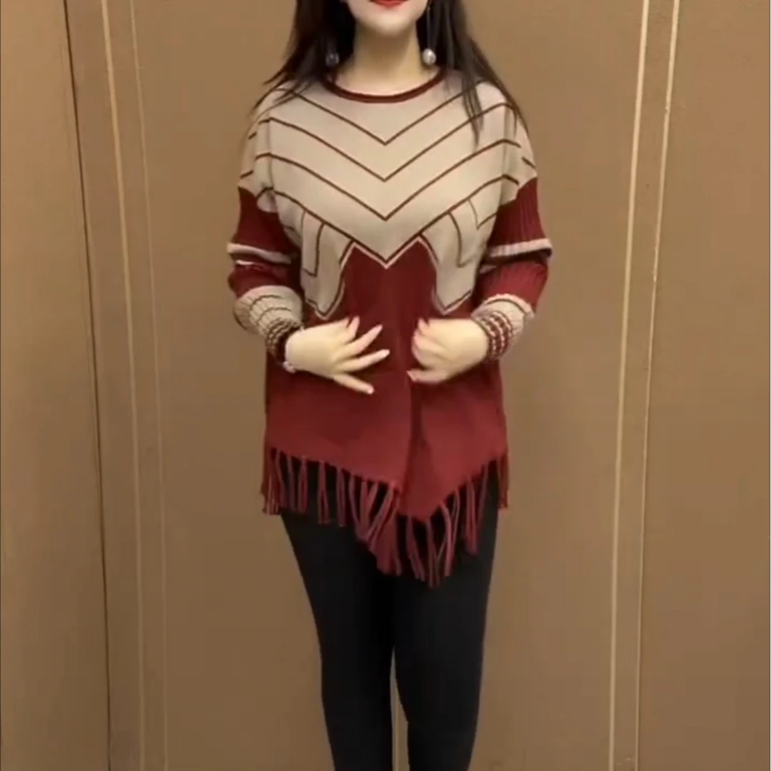 2024年秋冬新款时尚百搭显瘦韩版针织上衣女