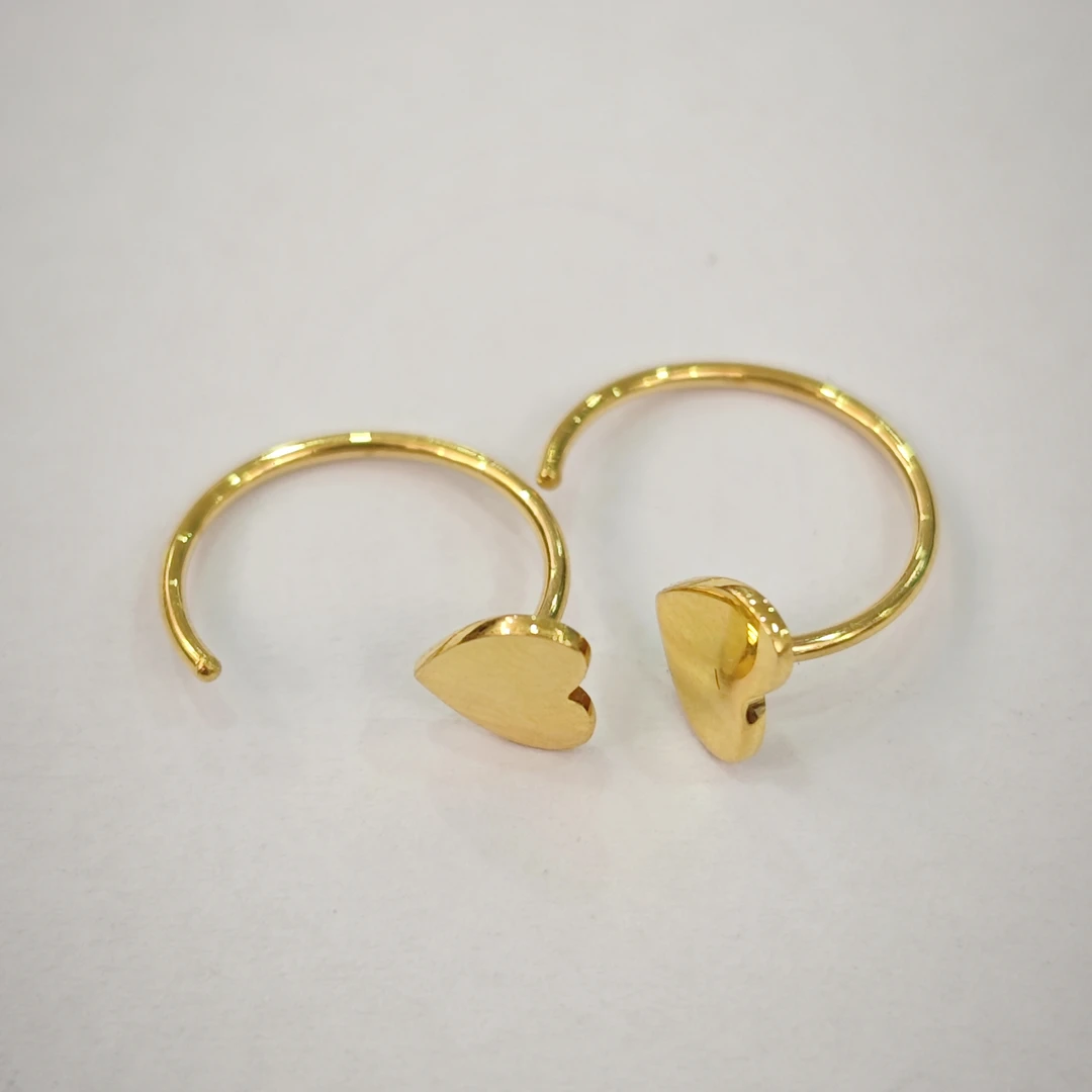 【木木专享】足金999 爱心u型耳钉 1.34 孤品