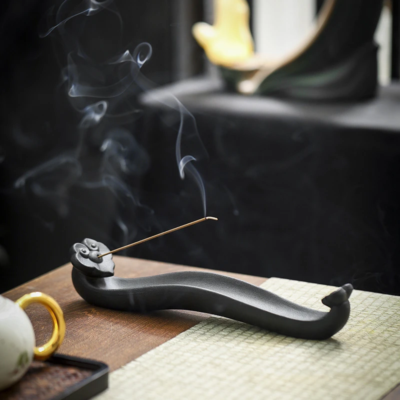 如意线香炉香插陶瓷创意香薰炉卧香炉檀香炉香道线香简约摆件禅意