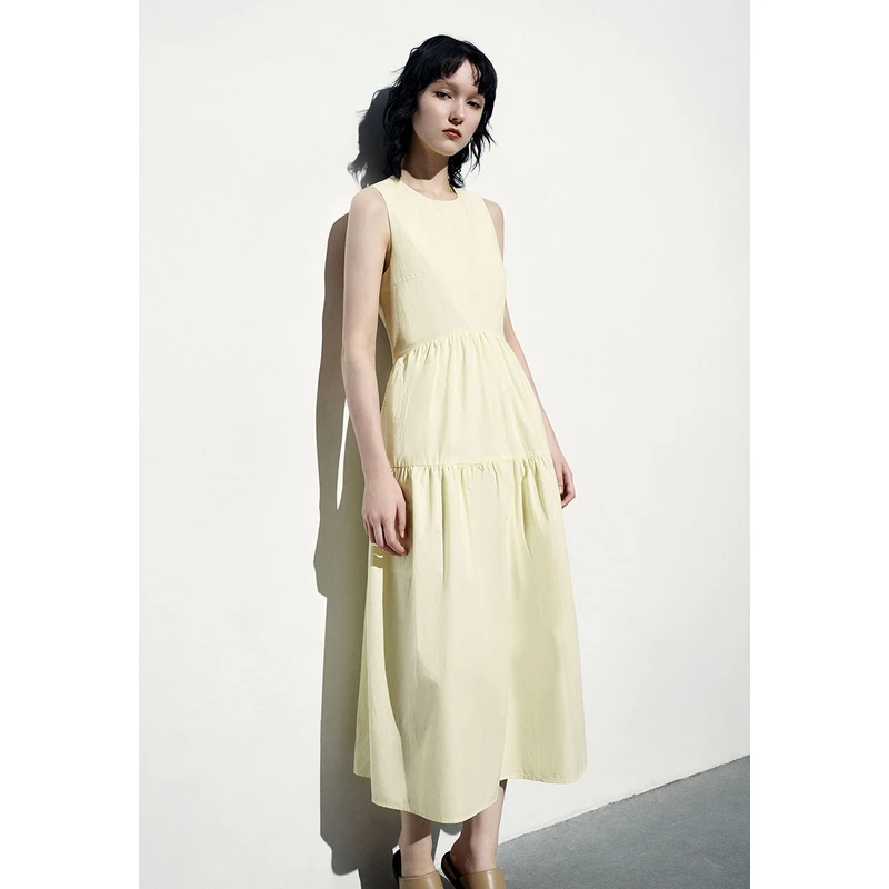 UR2023秋季新款女装法式甜美温柔文艺风叠层无袖连衣裙UWH730034