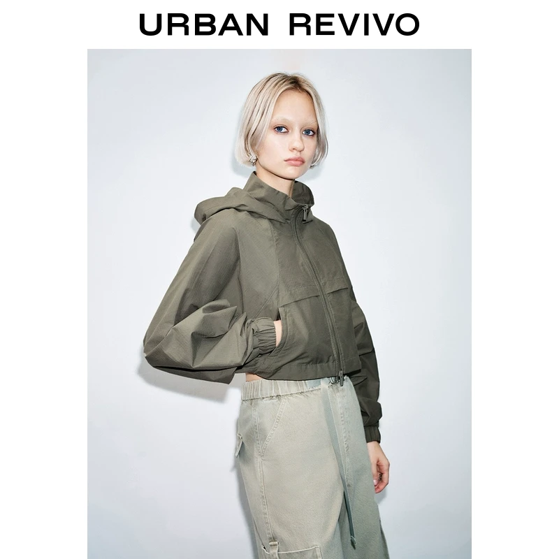 UR新款女装轻户外工装风连帽短款外套UYV140064