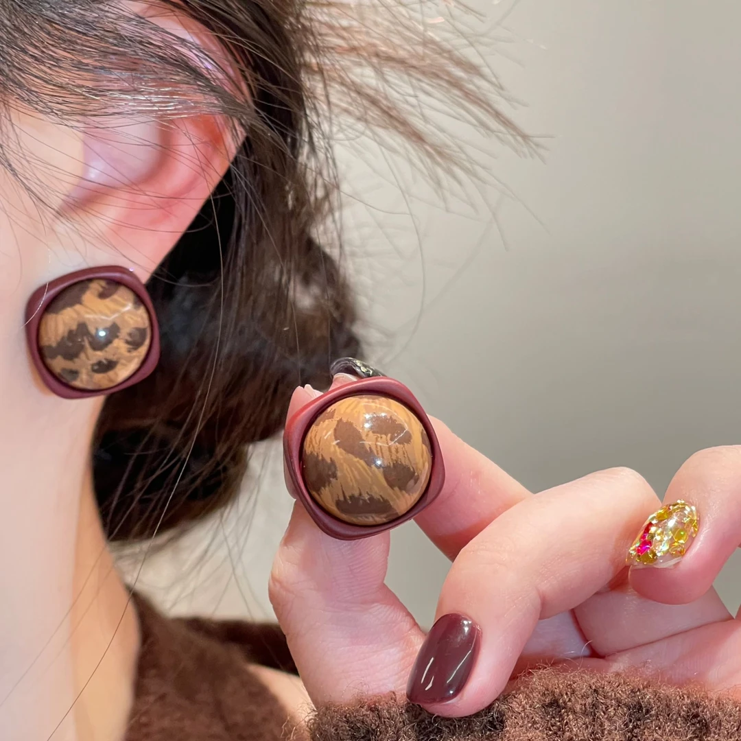 925银针耳饰 雅丹轻奢时尚豹纹耳针高级耳饰R1874