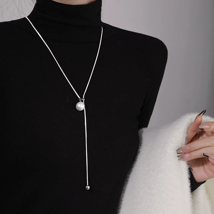 【淡水珍珠】 精选毛衣链 项链时尚小众长款气质轻奢吊坠 几乎无暇