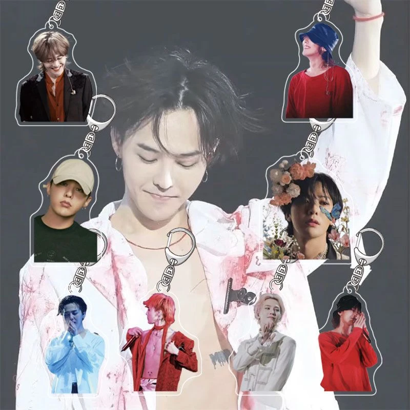 权志龙新款BIGBANG亚克力钥匙扣挂件吊坠应援周边帅气照片装饰品