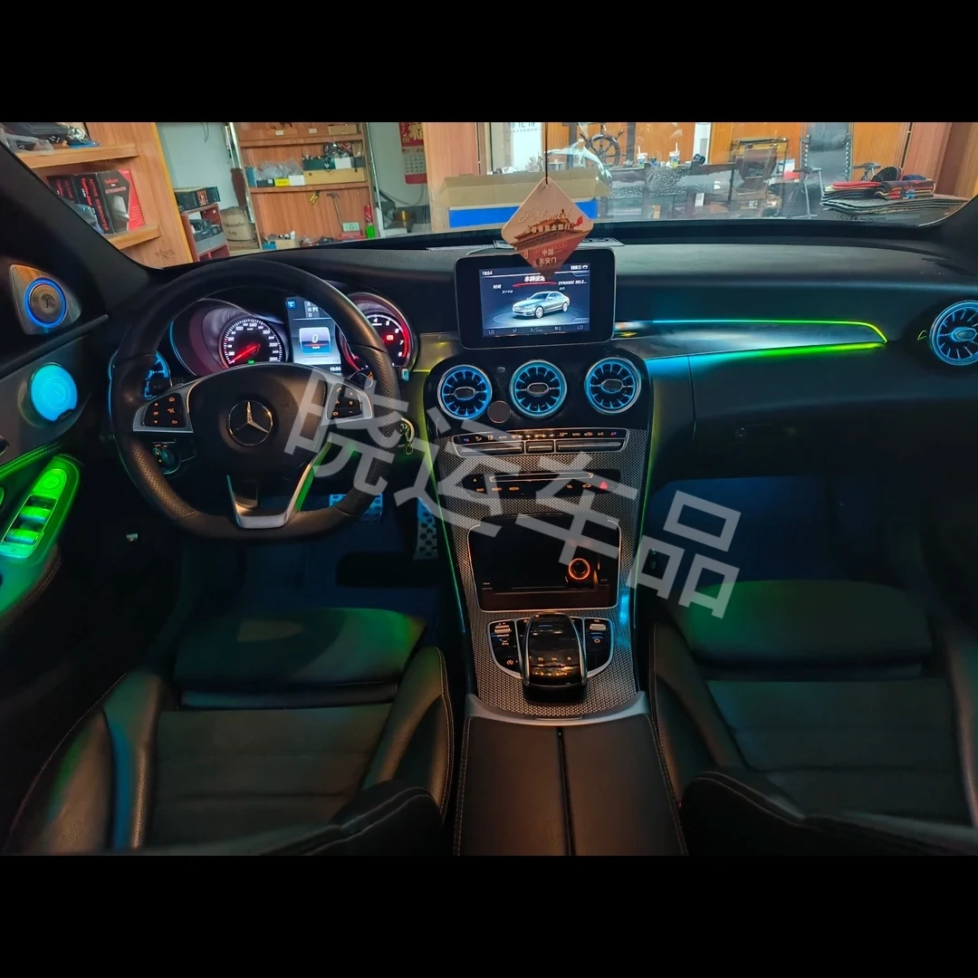 奔驰c级全系奔驰glc全系氛围灯涡轮发光出风口4D旋转高音动态幻彩