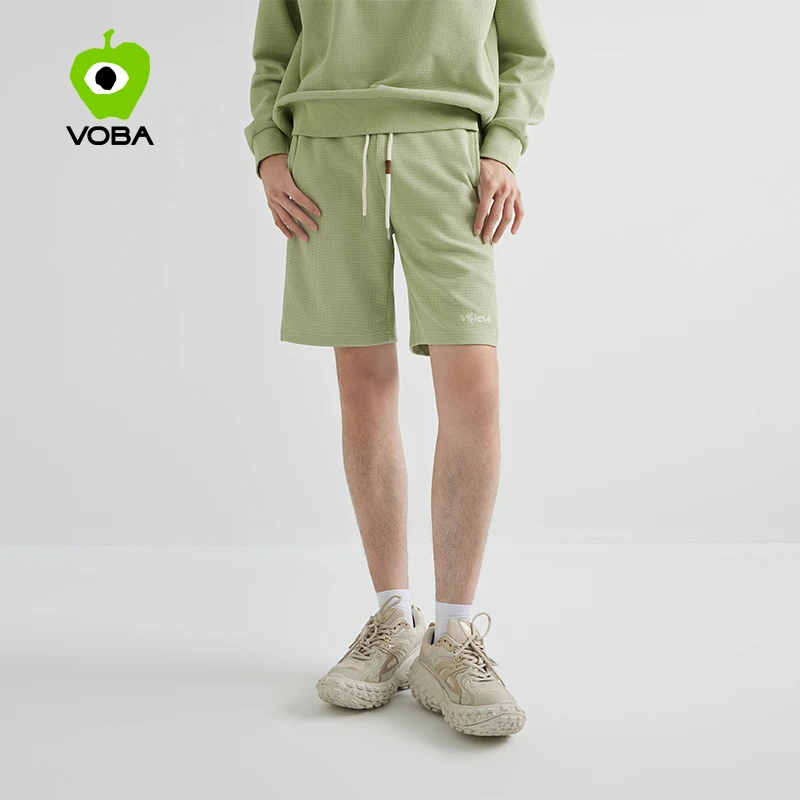 VOBA  官方独家联名系列 解构短裤华夫格宽松透气休闲裤SSBCSH01F