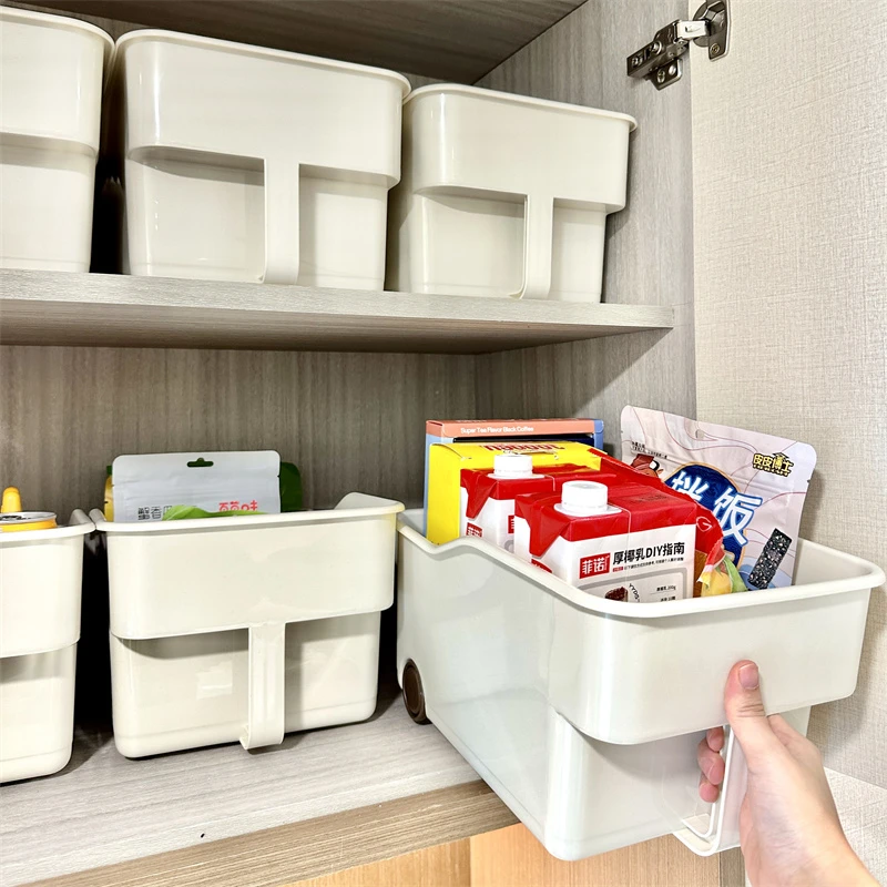 拾物造家厨房橱柜高位收纳盒带把手带轮吊柜高处顶柜小柜子整理盒