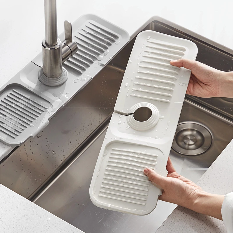 拾物造家洗漱台水龙头排水集水垫硅胶水槽防溅防滑家用台面杯子垫