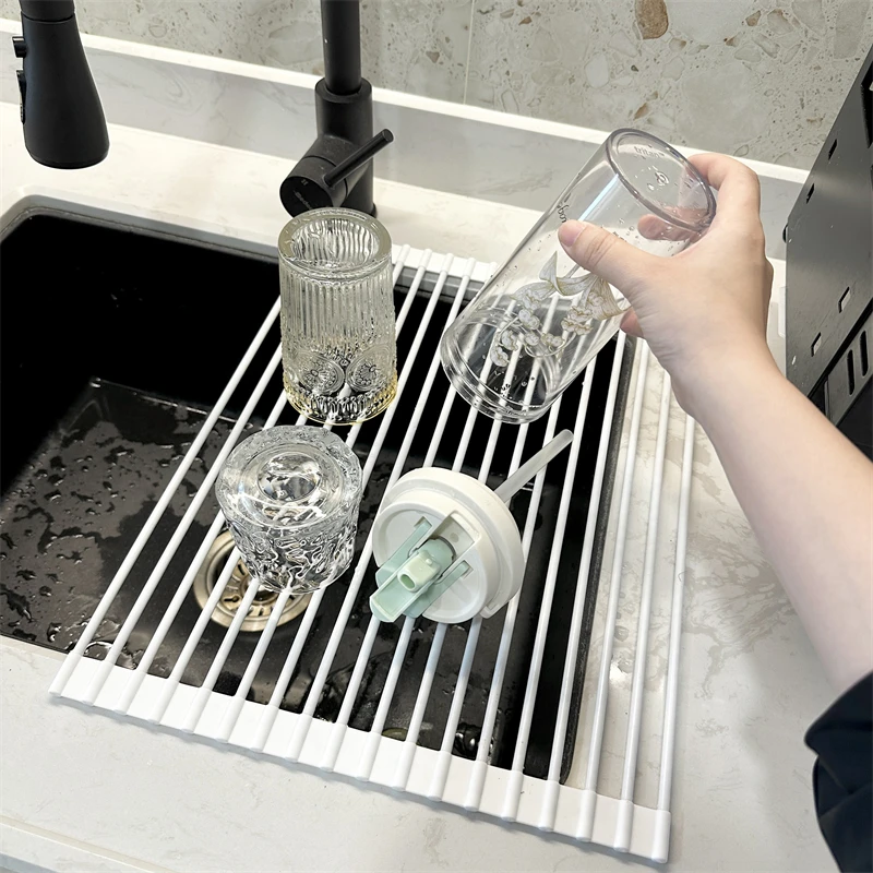 拾物造家水槽水池可折叠沥水架厨房洗碗碟沥水帘洗菜沥水垫置物架