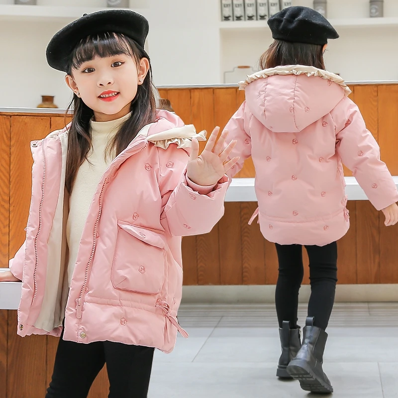 Snoopy/史努比HL-21085秋冬款中长款女童加厚保暖羽绒服