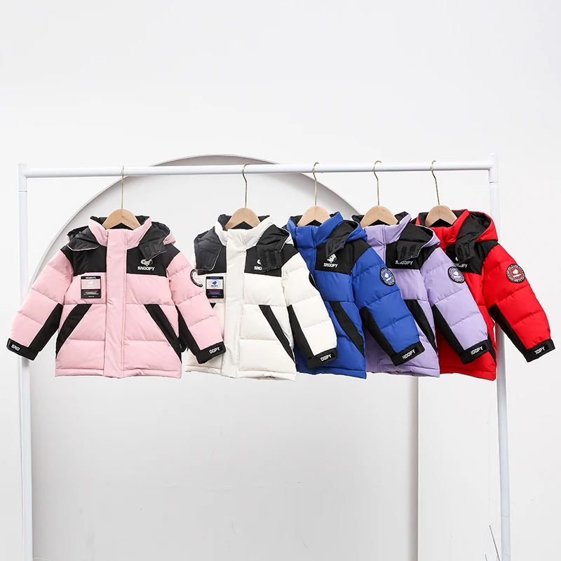 Snoopy/史努比HL-2215冬季新品儿童保暖防寒加厚羽绒服拼色外套