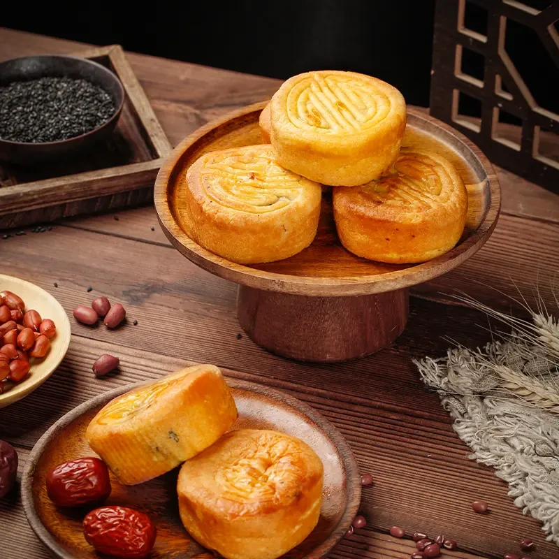 【网红蛋月烧】月饼五仁蛋黄红枣蛋糕皮老式糕点50克/个