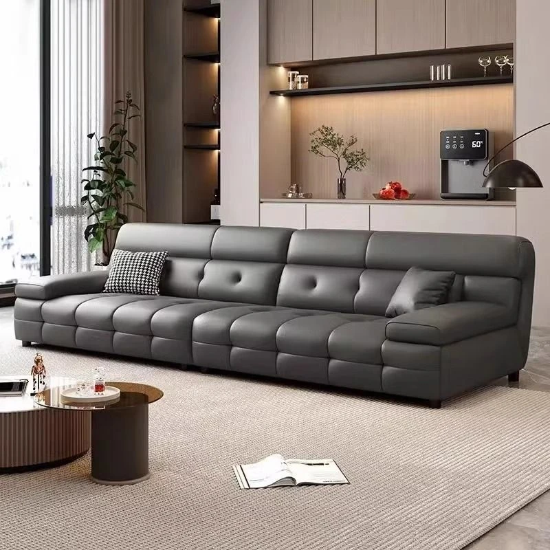 劳伦斯真皮沙发大小户型客厅意式极简现代简约直排组合猫抓皮沙发