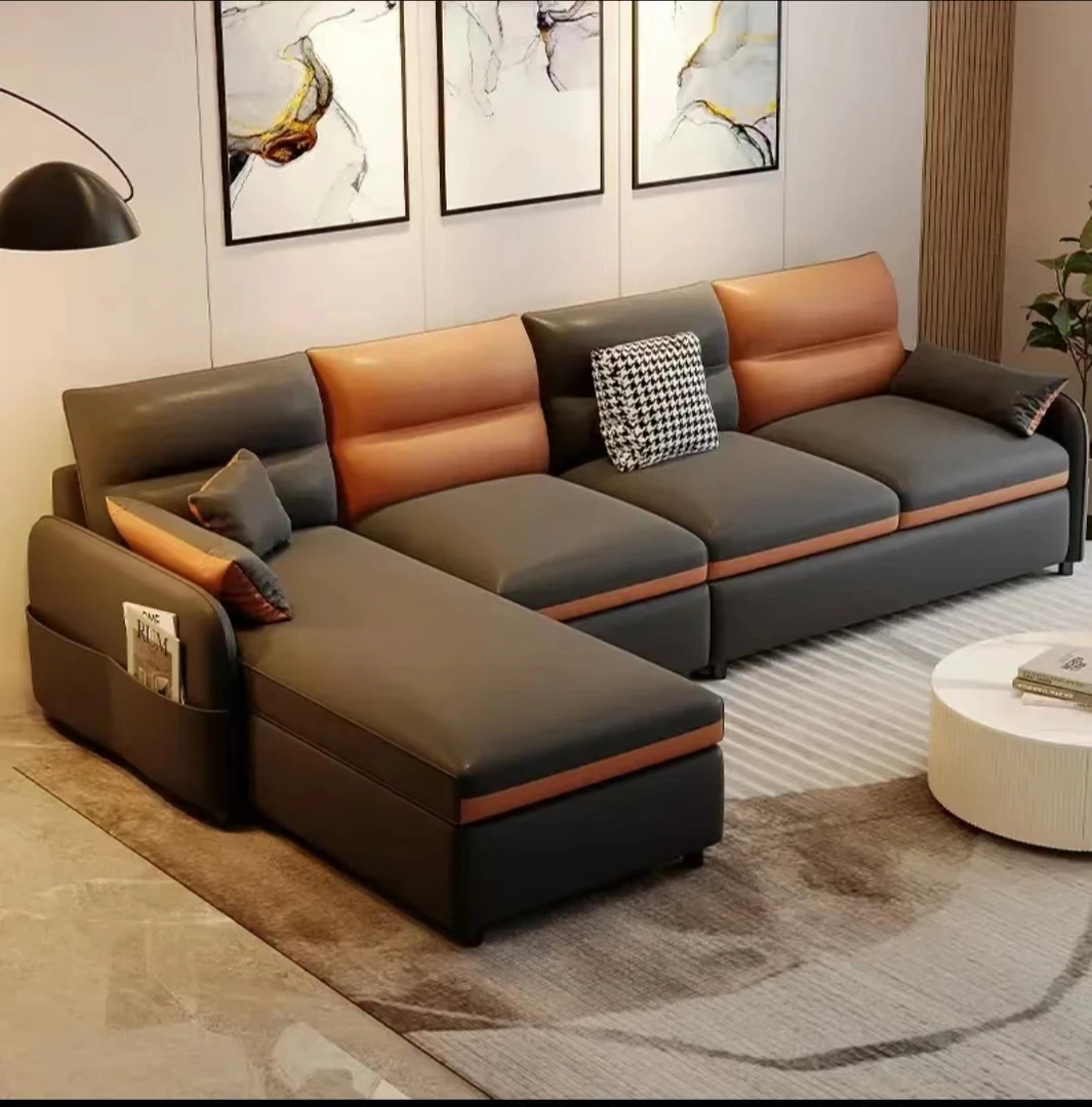 北欧免洗科技布艺极简客厅大小户型储物科技布沙发厂家批发直播