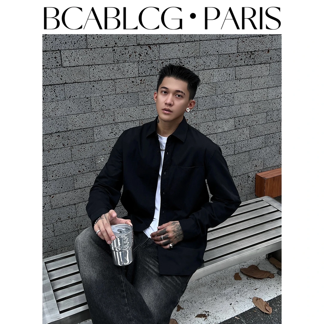 【秋冬爆款】简约慵懒风纯色男士长袖衬衫重磅纯棉休闲百搭衬衣外套