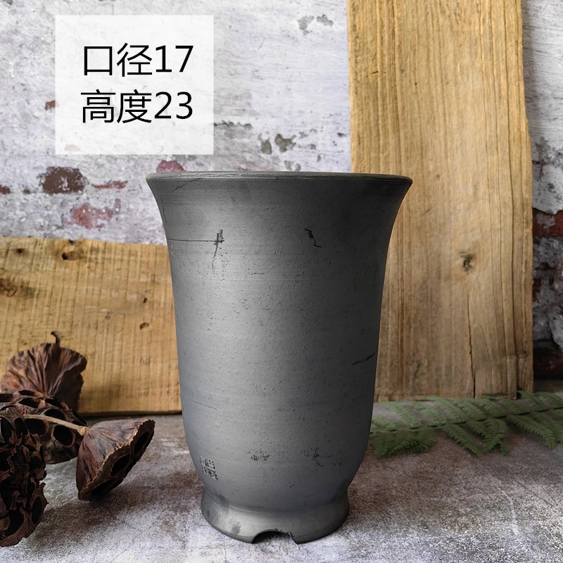 【闪购福利价】  口17高23春兰金钟泥瓦瓶罐手工陶瓷