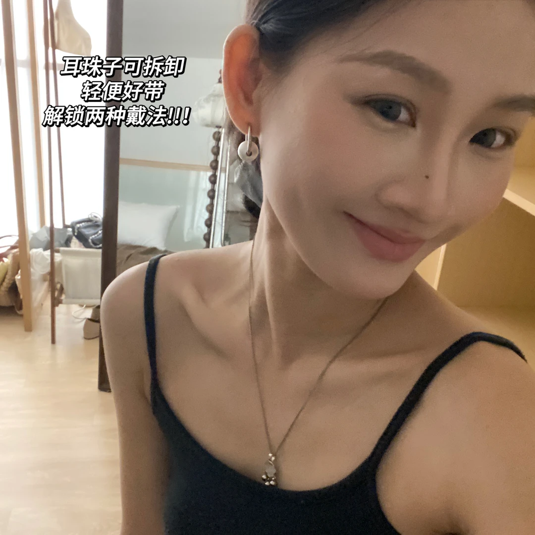 钛钢耳饰 AWY（9EH0826#）韩版复古拉丝圆球耳扣耳环 9-826