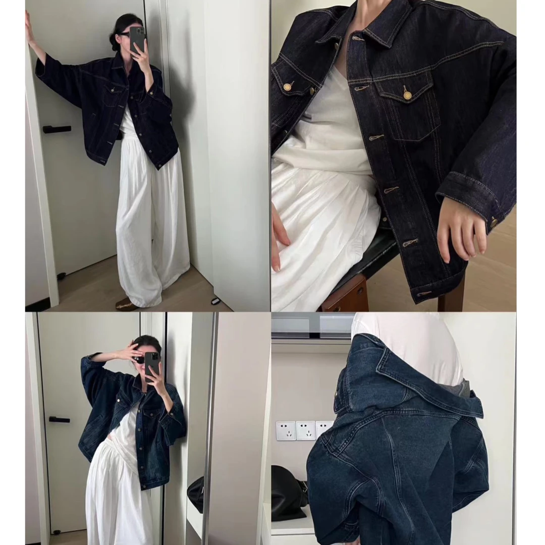 菜花 福秒（1chc288#）复古单排扣牛仔外套 11-11