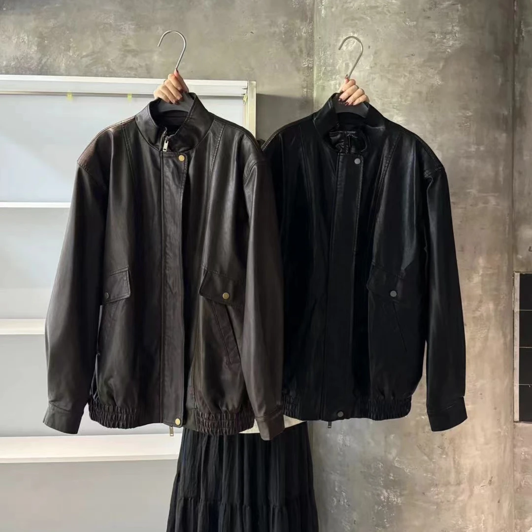 菜花福秒（1ch68359#）立领翻领都可！软皮皮衣外套～11-11