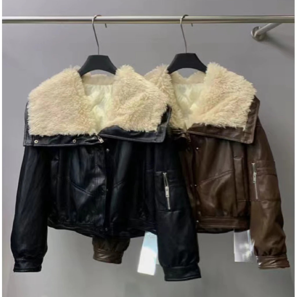 AC（1ac50007#）大翻领 卷卷毛 厚实外套～12-5