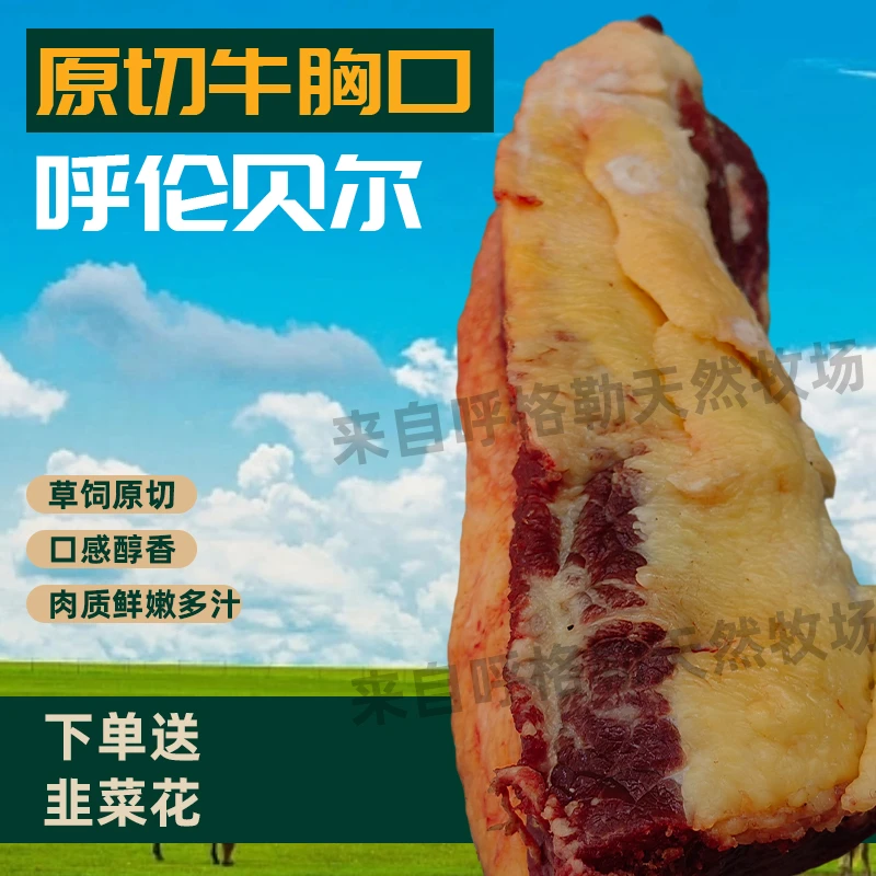 【牛胸口】呼伦贝尔大草原散养黄膘新鲜黄金肉脆口肉原切