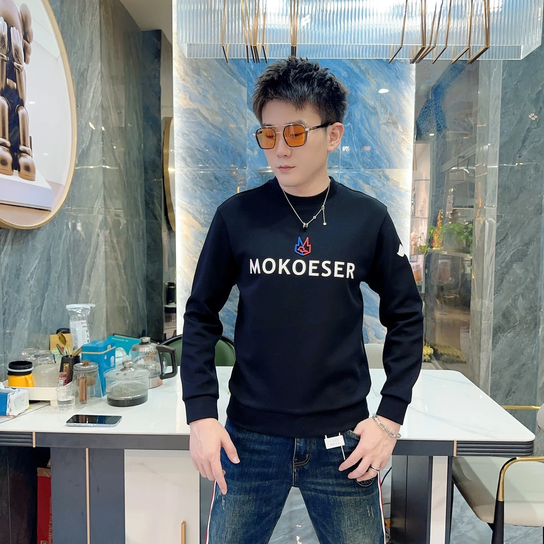 霜霜男装 男士时尚休闲套头卫衣圆领修身百搭欧货男装卫衣
