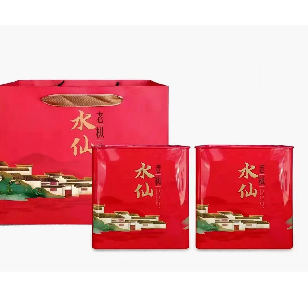 【陈镇洲茶业】老枞水仙浓香型武夷山岩茶春季正方罐装两罐一斤装