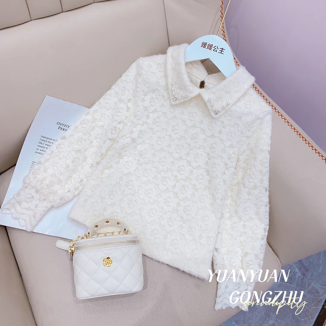 媛媛公主2023秋冬儿童蕾丝打底衫洋气公主百搭时尚13417Y227