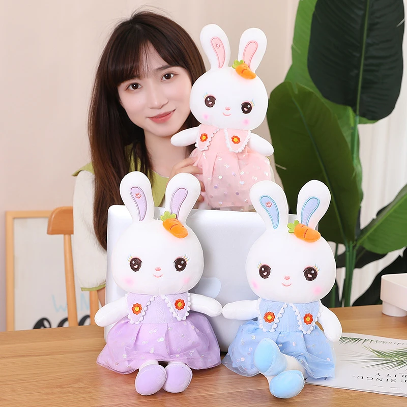 可爱兔子毛绒玩具小白兔抱睡公仔安抚大布娃娃女孩睡觉抱枕礼物女