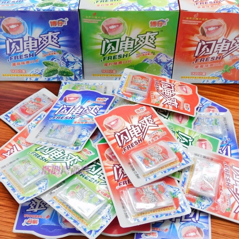 博仔闪电爽糖果薄荷含片清凉糖网红小零食8090后怀旧零食0.8g/包