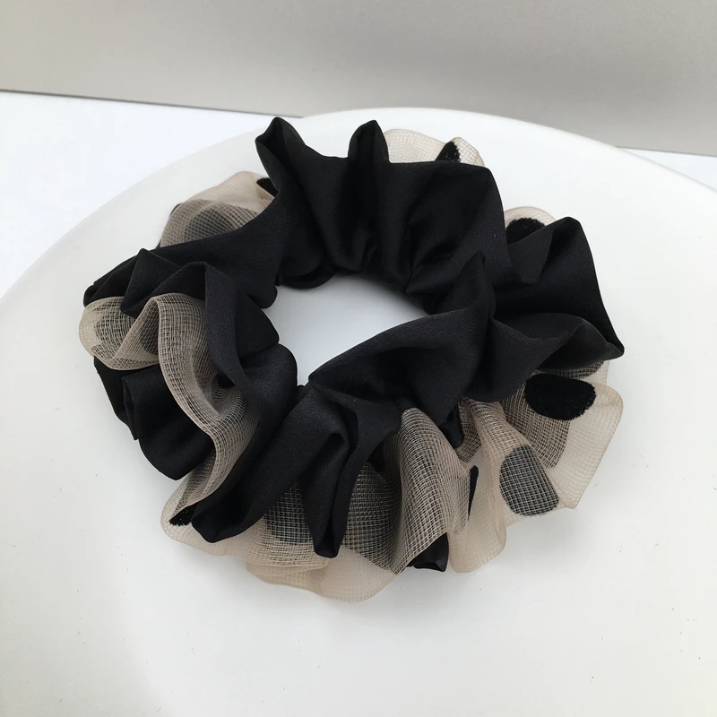 1364发圈发绳波点网纱缎面大肠圈女百搭气质时尚法式头绳高级感女