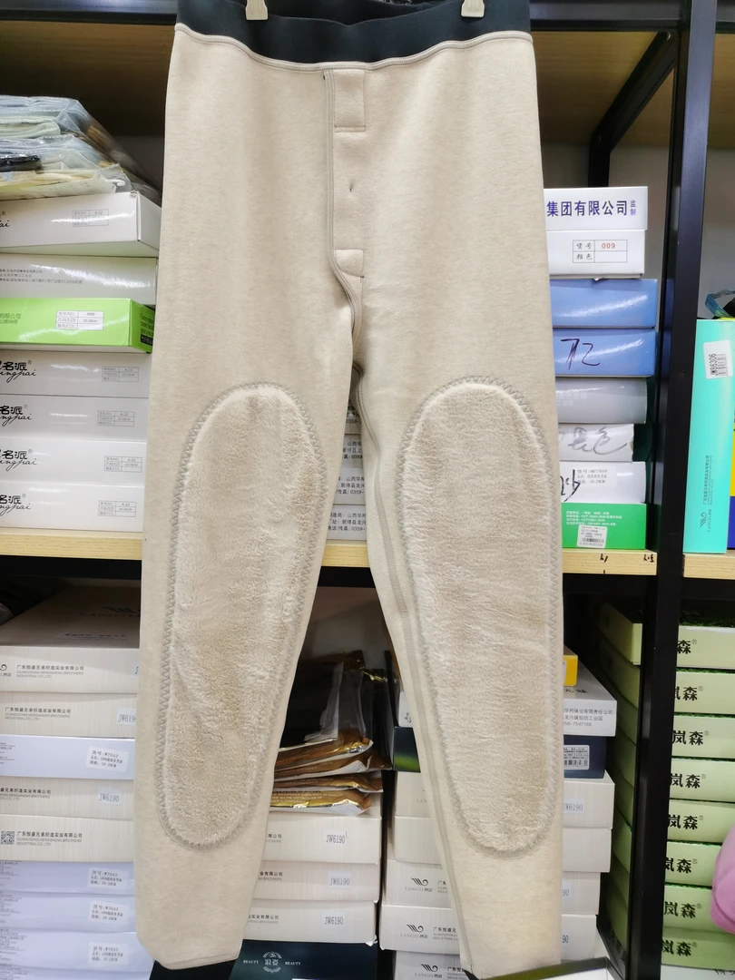 高腰加护膝一百羊毛护膝裤男款加厚（500-600克）