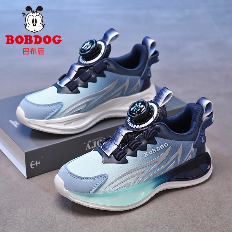 巴布豆男童运动鞋秋冬季新款皮面防水冬季加绒保暖跑步鞋学生百搭