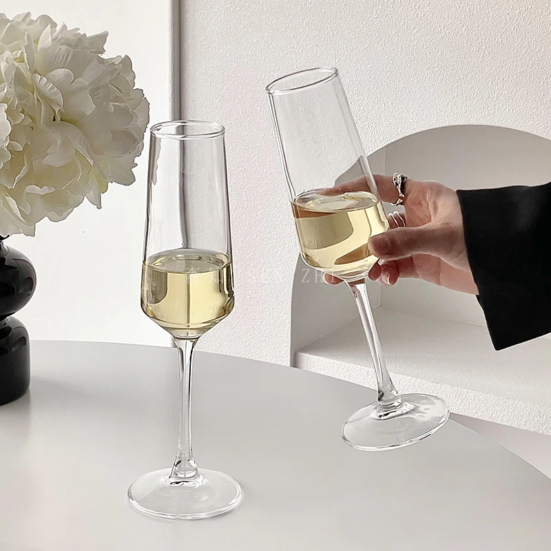 法式轻奢高档高颜值情侣酒杯香槟杯葡萄酒杯玻璃杯高脚杯红酒杯子