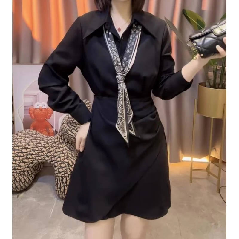 2024春秋新款时尚连衣裙女士洋气显瘦减龄气质百搭款D9002