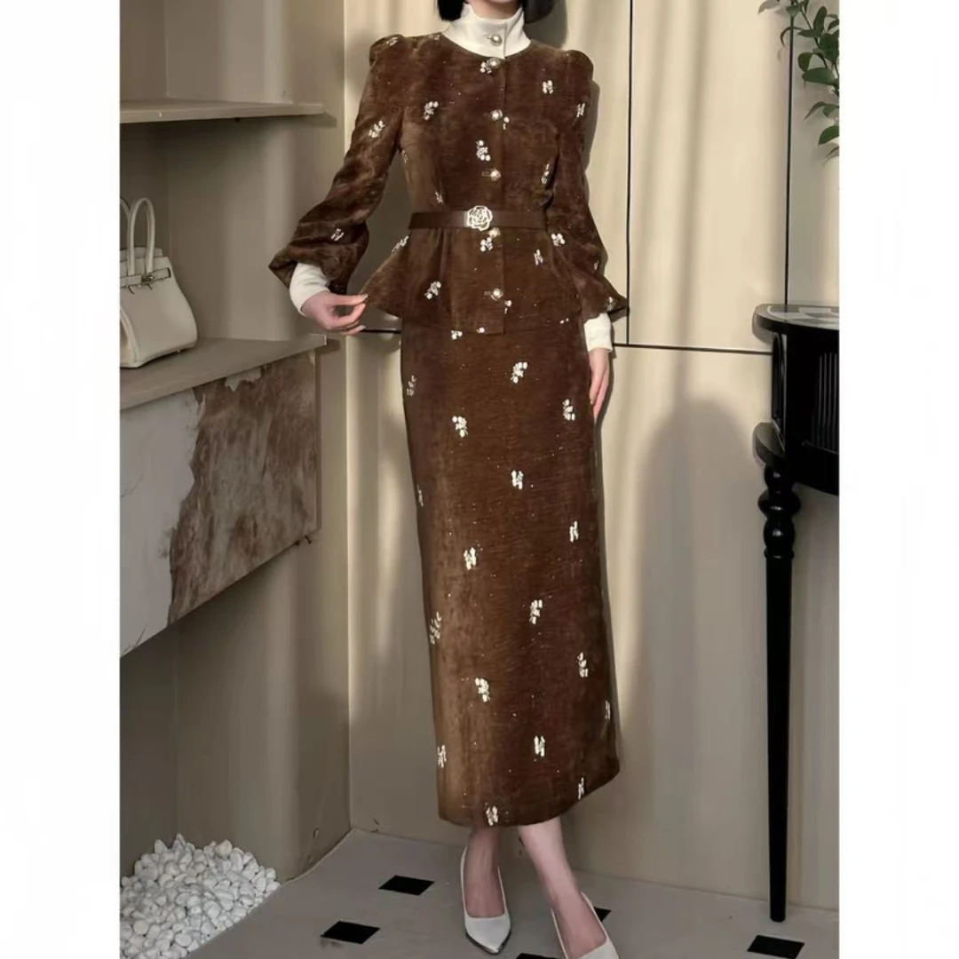 2024秋冬新款时尚套装女士网红洋气显瘦气质百搭款D9061