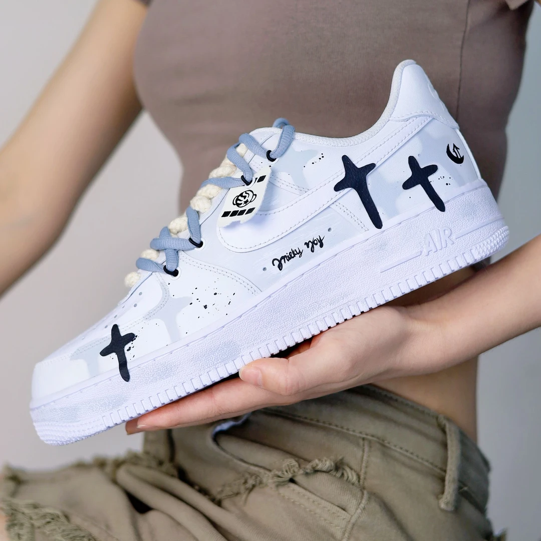 NIKE/耐克Air Force 1 定制球鞋 AF1空军一号星星解构鞋潮鞋 男鞋
