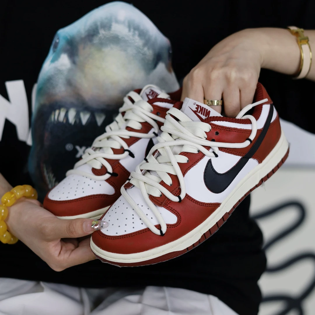 Nike/耐克 Dunk low定制红酒庄园芝加哥白红婚鞋秀禾运动潮鞋板鞋