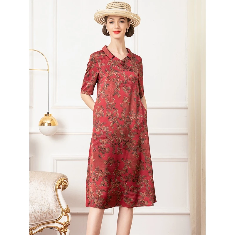 婚礼妈妈装喜婆婆礼服裙2025春夏新款连衣裙女日常可穿时尚显瘦