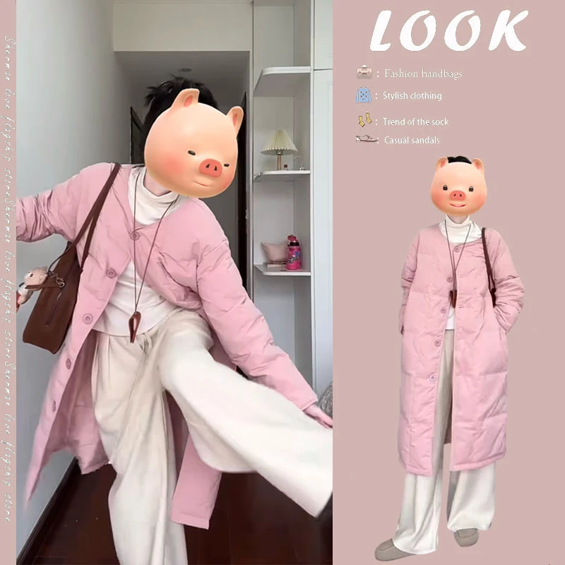 2024韩系穿搭秋冬新版韩版季气质简约中长款保暖休闲棉服外套女潮