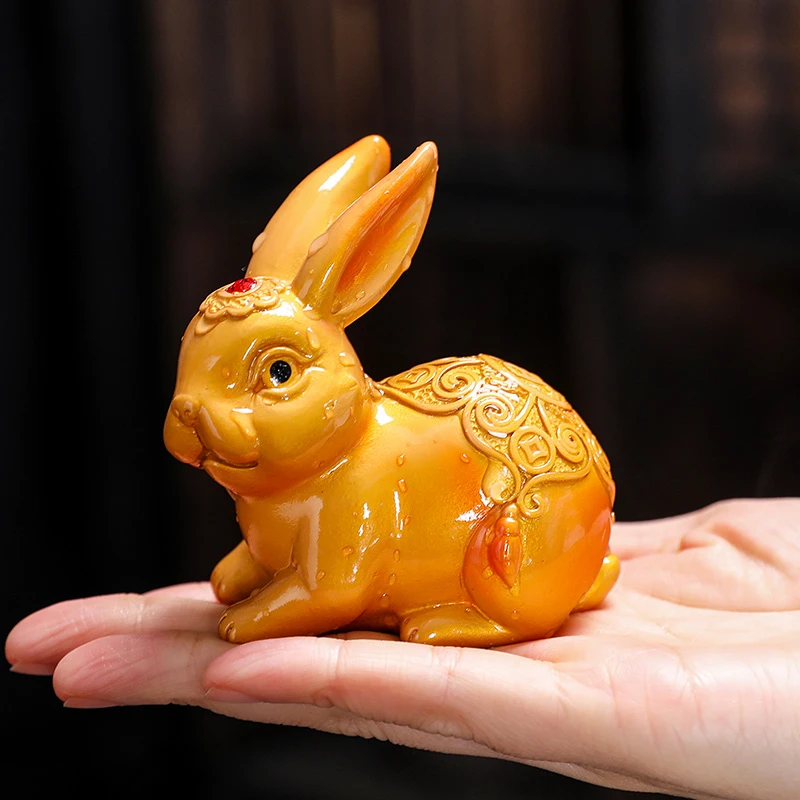 初湛兔年变色茶宠摆件精品个性可养茶桌茶台可爱摆设茶玩茶道配件