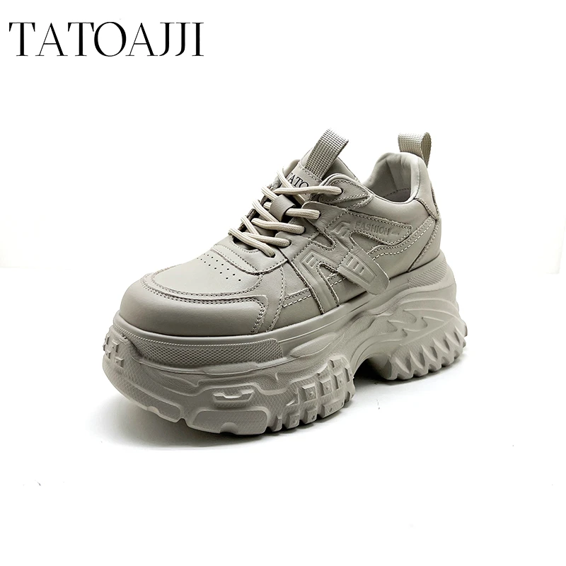 TATOAJJI/塔图阿姬女士老爹鞋潮流时尚百搭休闲运动鞋真皮鞋子