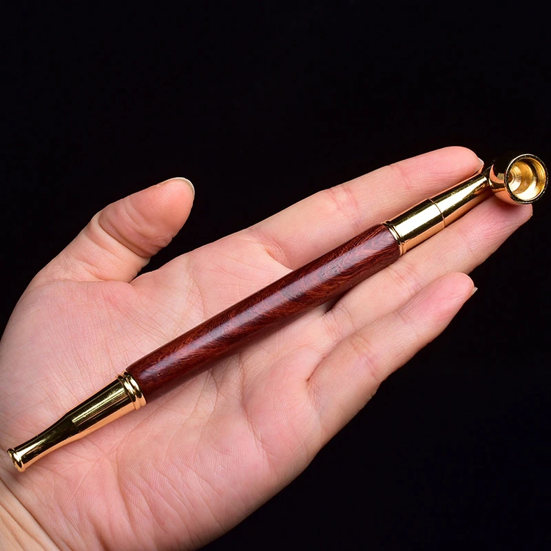 高档檀木纯手工创意礼品过可清洗滤芯黄铜旱袋锅子老式斗高端