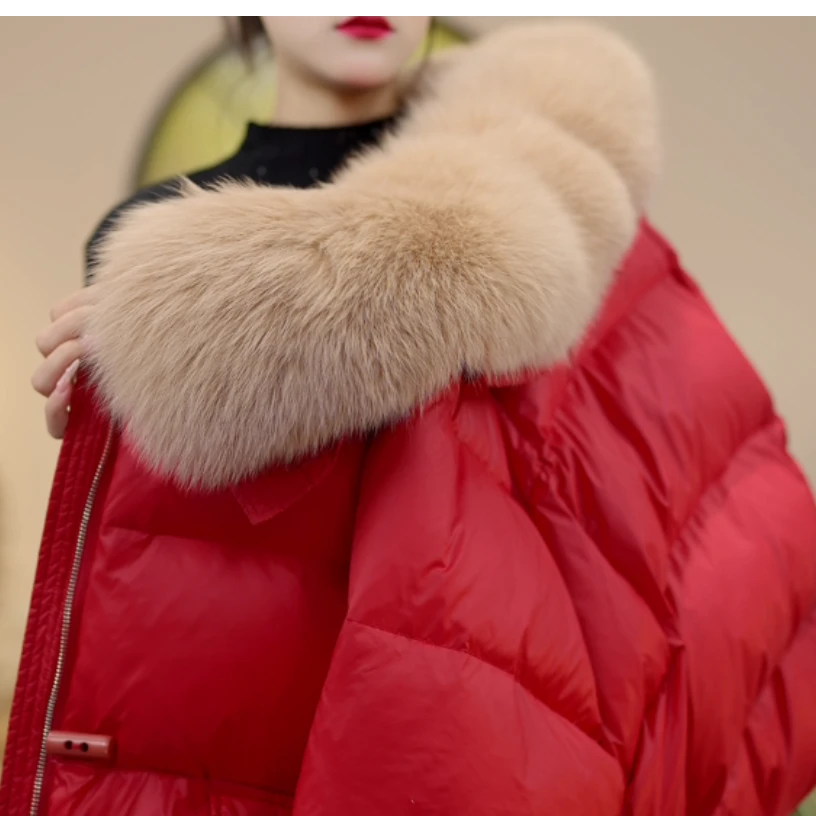 【HZ】优雅冬韵 | 爆款洋气时尚百搭保暖纯色冬季大毛领羽绒服