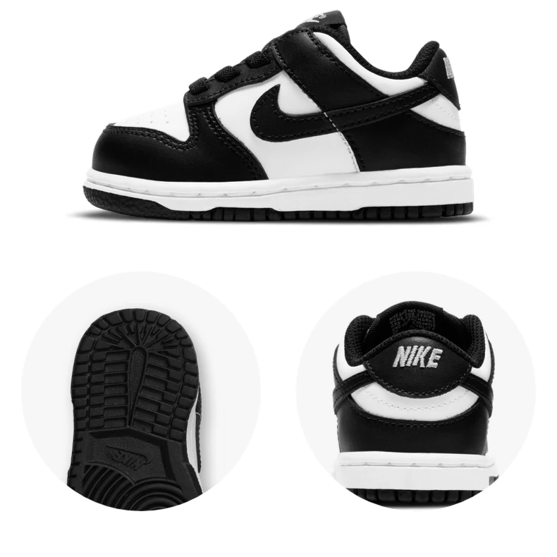 Nike耐克童鞋小童1-3岁黑白熊猫dunk低帮运动休闲板鞋CW1589-100
