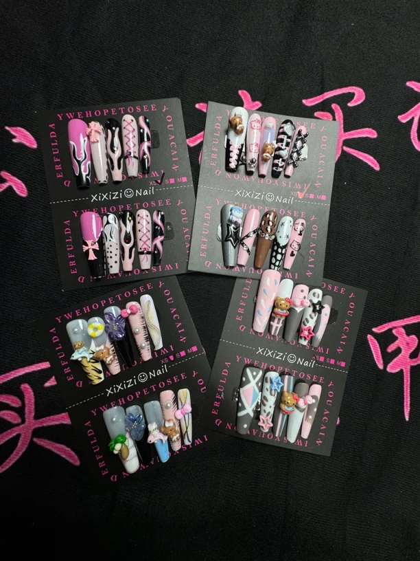 辣妹纯手工制作穿戴甲微瑕No退No换两单包邮穿戴式穿戴甲片超闪