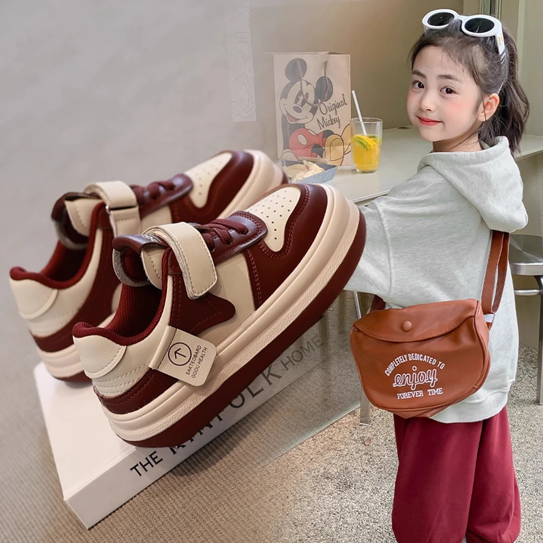 ABC女童板鞋低帮2024春秋季新款儿童时尚运动鞋中大童男运动鞋软