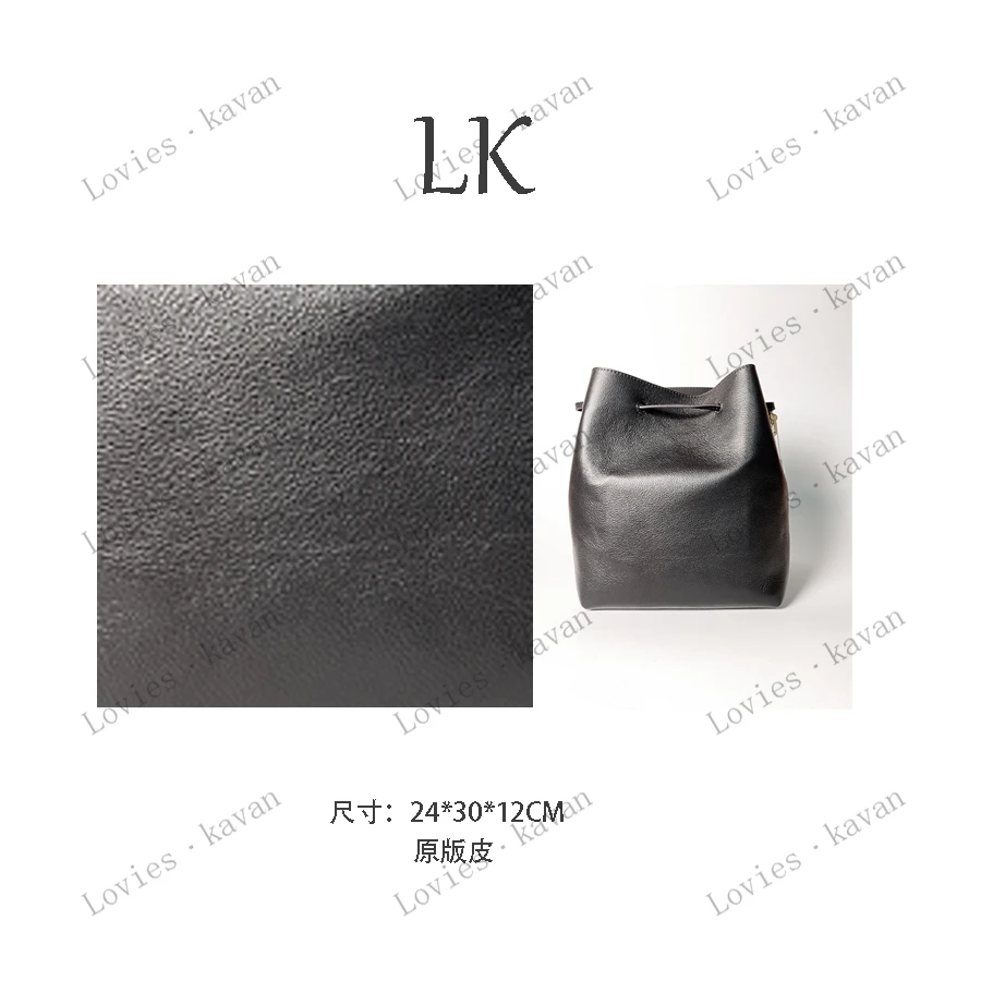 Lovies.KavanDY/大尹 . 对版皮手工真皮女包水桶3942黑色