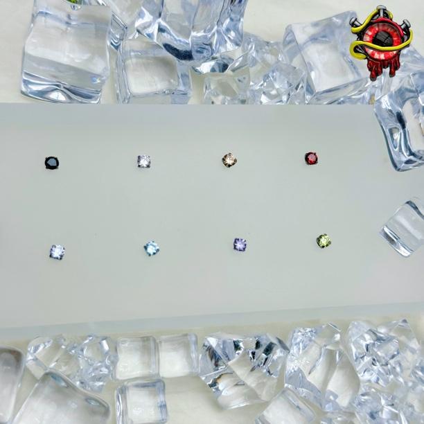 合金耳饰 哈尼穿刺钛合金弧面四抓镶嵌3mm锆石内螺纹0.9牙口单个