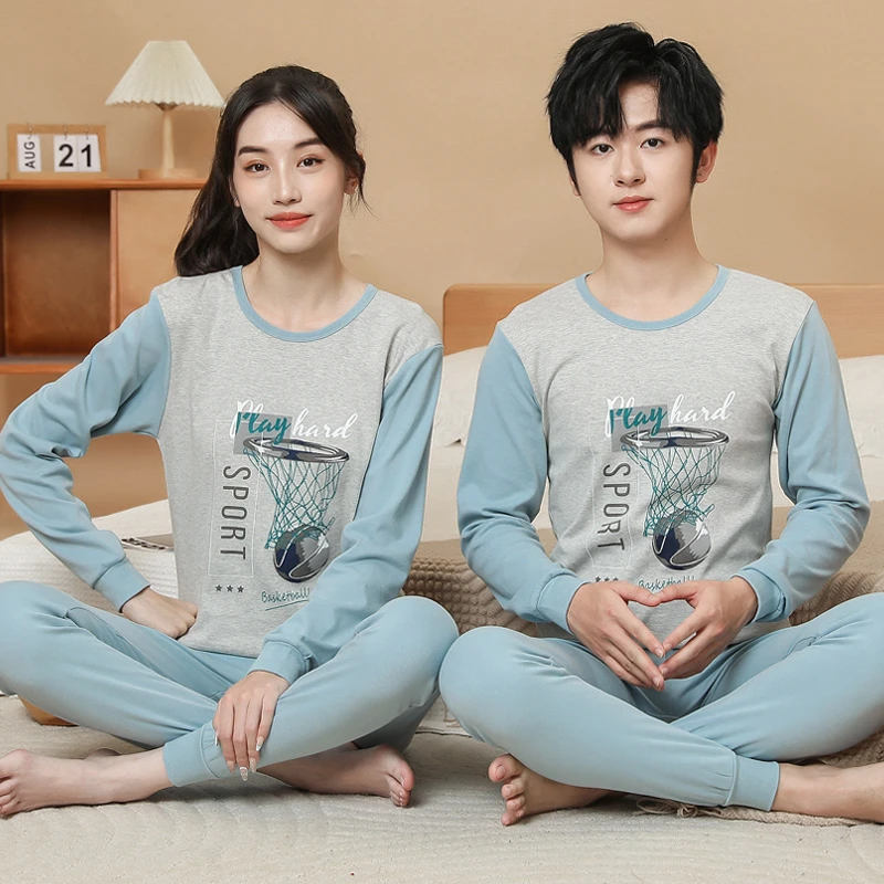 大童秋衣秋裤套装纯棉高中初中学生线衣线裤男童女童青少年棉毛衫